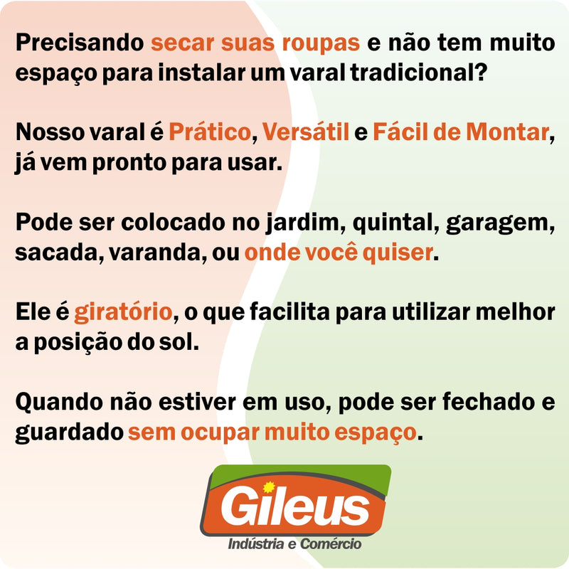 Varal de Chão Giratório Parabólico 11 Cordas