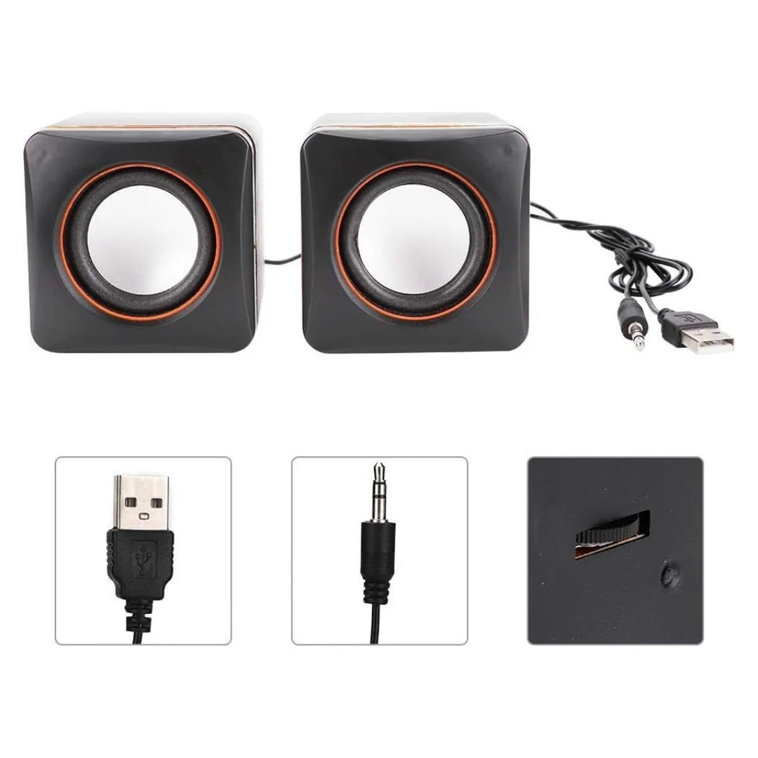Mini Caixa de Som USB P2 para Computador e Notebook – Som Nítido com 6W de Potência Total