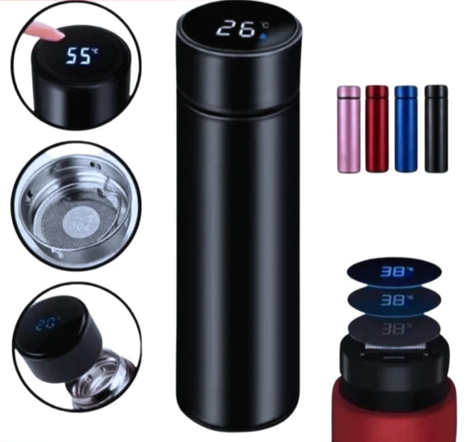 Garrafa Térmica Inteligente 500ml com Display de Temperatura em LED – Aço Inox