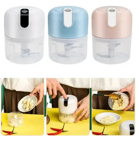 Mini Processador de Alimentos Portátil USB – 250ml | Tritura Alho, Nozes, Vegetais e Mais!