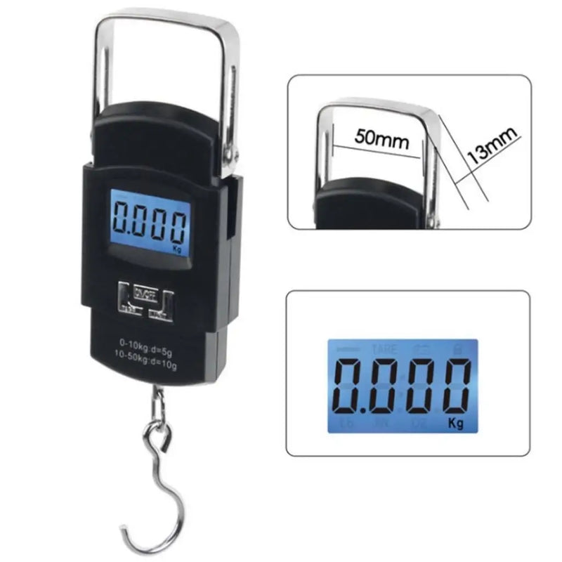 Balança Digital Portátil de Mão – Até 50kg | Ideal para Malas, Pesca e Uso Doméstico